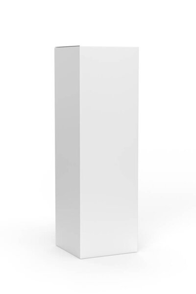 Высокий вертикальный макет коробки - макет упаковки алкоголя - изолирован на белом фоне - 3D рендеринг