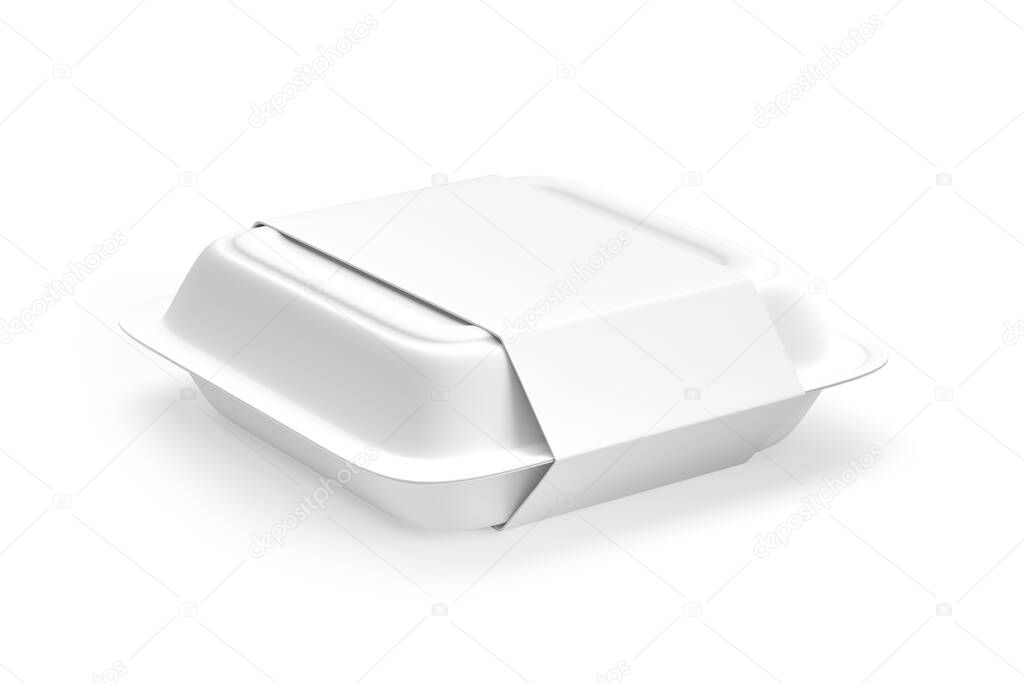 Takeaway food box mockup isolated on white background - 3d render