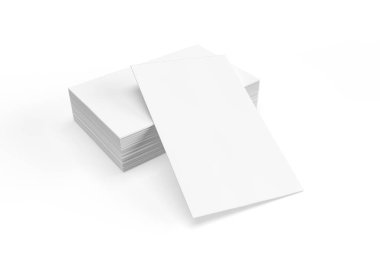 Kartvizit modeli - beyaz arkaplanda izole edilmiş kartvizit yığını - 3d oluşturma