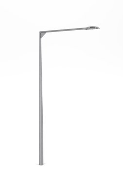 Beyaz arkaplanda izole edilmiş bir sokak lambası - 3B görüntüleme