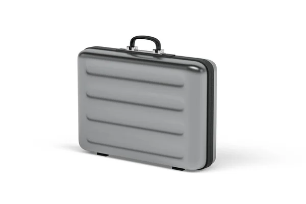 Metal Briefcase Black Plastic Finish Isolated White Background Render — Stock Photo, Image