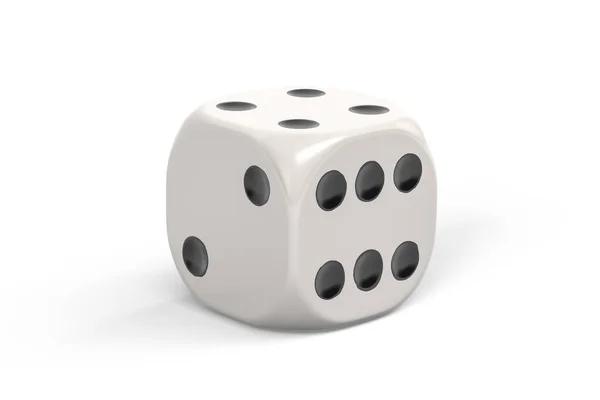 Білі Кубики Ізольовані Білому Тлі Рендеринг — стокове фото