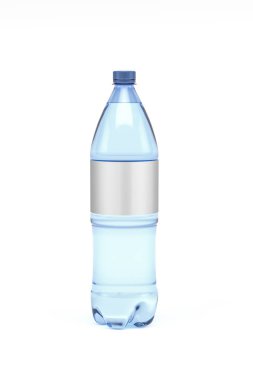 Plastik su şişesi modeli beyaz arka planda izole edildi - 3D görüntüleme