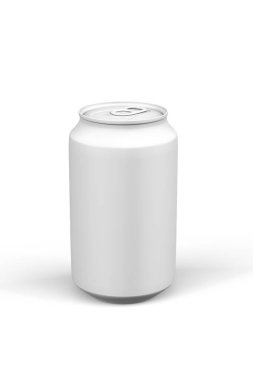 Beyaz bir içeceğin maketi beyaz üzerine izole edilebilir - 3D görüntüleme