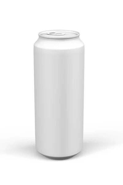 Mockup Van Een Witte Drank Kan Geïsoleerd Wit Render — Stockfoto