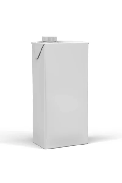 Carton Box Mockup Drinks Liter Carton Milk Juice Isolated White — Stock Photo, Image