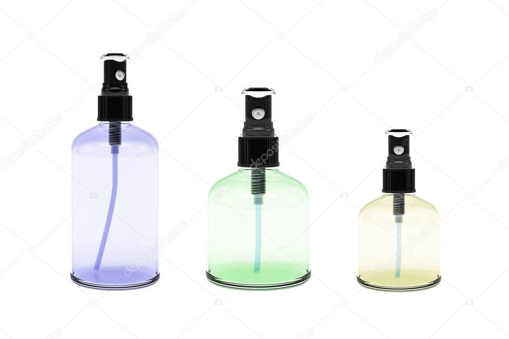 Glass spray bottle isolated on white background - 3d render