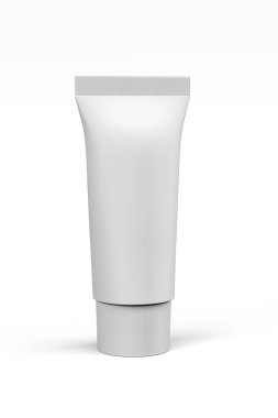 Losyon tüpü modeli beyaz arkaplanda izole edildi - 3d oluşturma