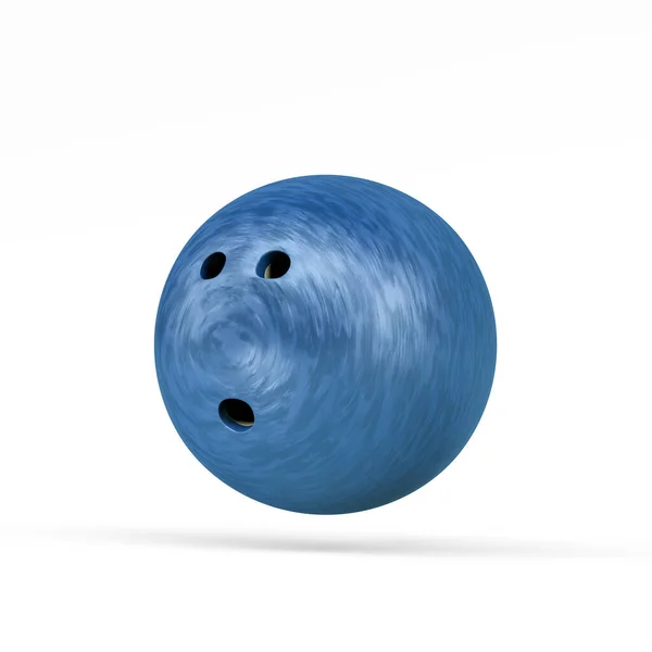 Blå Bowling Bollen Isolerad Vit Bakgrund Render — Stockfoto