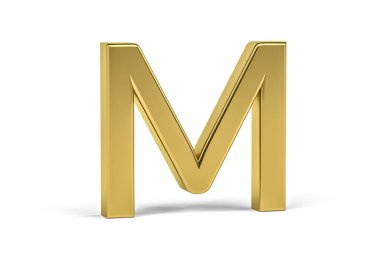Beyaz arkaplanda üç boyutlu M harfi - 3d render