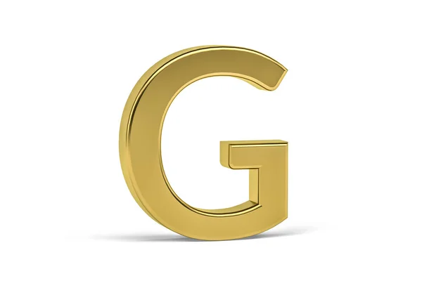 Gouden Letter Driedimensionale Letter Witte Achtergrond Render — Stockfoto