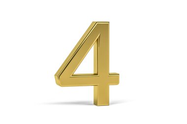 Altın basamaklı 4 - beyaz arkaplanda 3 boyutlu 4 basamaklı - 3d oluşturma