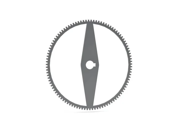 Relógio Engrenagem Metal Engrenagem Roda Isolada Fundo Branco Renderização — Fotografia de Stock