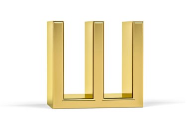 Altın Rusça harf - Kiril alfabesiyle yazılmış üç boyutlu Rusça harf - 3d render