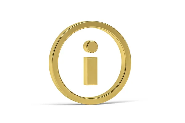 Goldenes Info Symbol Isoliert Auf Weißem Hintergrund Renderer — Stockfoto