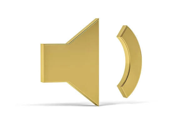Goldenes Lautstärkensymbol Isoliert Auf Weißem Hintergrund Renderer — Stockfoto