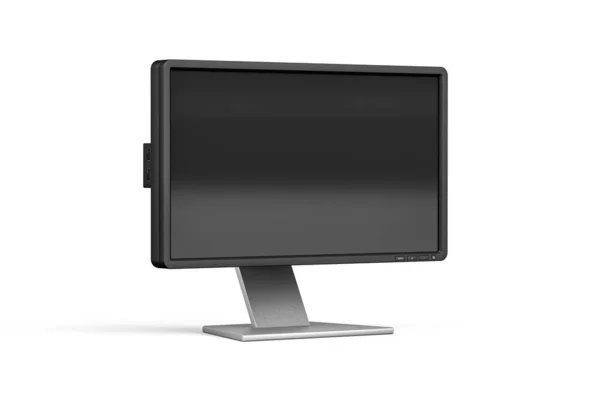 Počítačový Monitor Izolovaný Bílém Pozadí Vykreslení — Stock fotografie