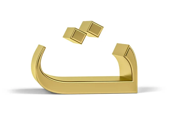 Carta Árabe Dourada Letra Árabe Tridimensional Isolada Fundo Branco Tradução — Fotografia de Stock