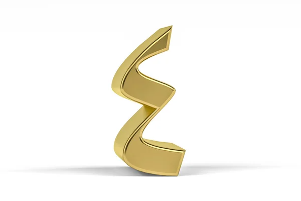 Numeral Arábico Dourado Numeral Arábico Tridimensional Sobre Fundo Branco Tradução — Fotografia de Stock