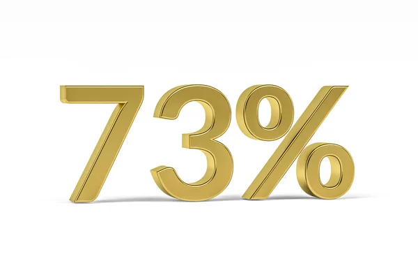 Gold Digit Seventy Three Percent Sign Isolated White Render — Stock Photo, Image