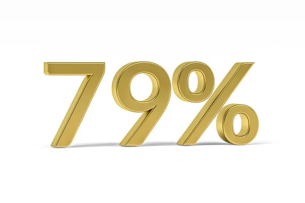 Gold Digit Seventy Nine Percent Sign Isolated White Render — Stock Photo, Image