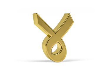 Altın Hint rakamı - beyaz arkaplanda üç boyutlu Hint rakamı - çeviri: 