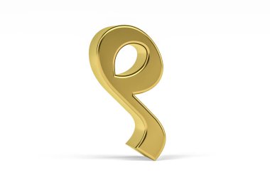 Altın Hint rakamı - beyaz arkaplanda üç boyutlu Hint rakamı - çeviri: 