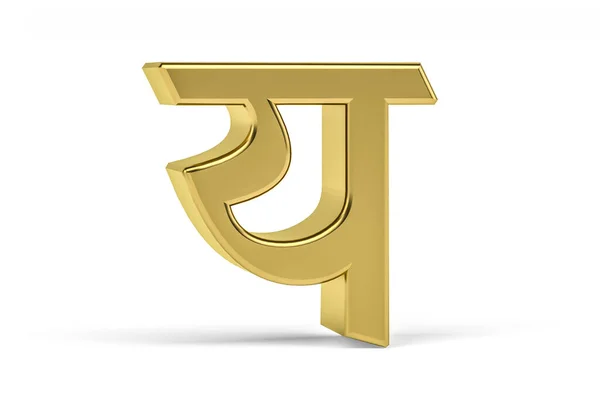 Golden Indian Letter Indian Letter White Background Traducción Letra Render — Foto de Stock