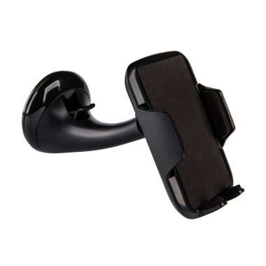 Araç telefonu sahibi beyaz bir arkaplanda izole edilmiş.