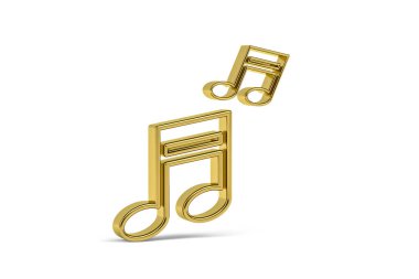 Beyaz arkaplanda izole edilmiş 3D müzik notası simgesi - 3B oluşturma