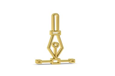 Beyaz arkaplanda izole edilmiş 3D kalem simgesi - 3B oluşturma