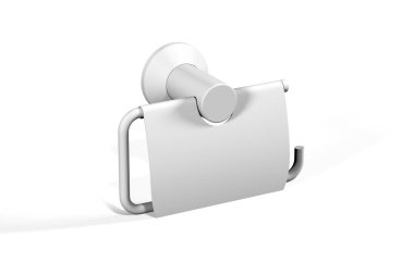 Tuvalet kağıdı tutacağı modeli beyaz arkaplanda izole edildi - 3d oluşturma