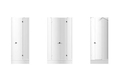 Duş kabini modeli beyaz arka planda izole edildi - 3d oluşturma