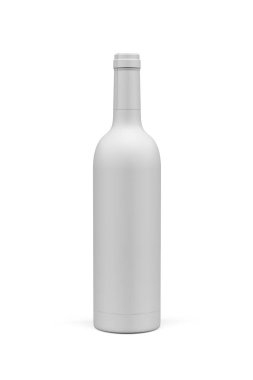 Beyaz arkaplanda izole edilmiş şarap şişesi modeli - 3 boyutlu görüntüleme