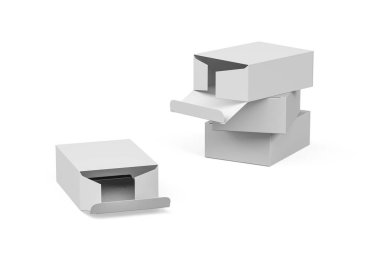 Karton kutular beyaz arkaplanda izole edildi - 3d oluşturma