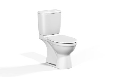 Klozet maketi beyaz arka planda izole edilmiş - 3D görüntüleme