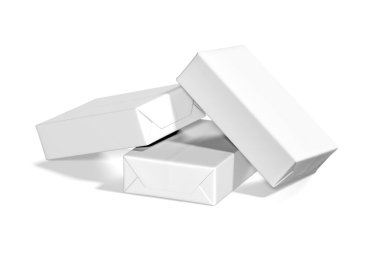 Karton kutular beyaz arkaplanda izole edildi - 3d oluşturma