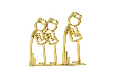 Beyaz arkaplanda izole edilmiş Altın 3d Arap kültürü simgesi - 3d oluşturma