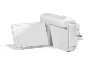 Beyaz arkaplanda dijital kamera modeli izole edildi - 3B oluşturucu