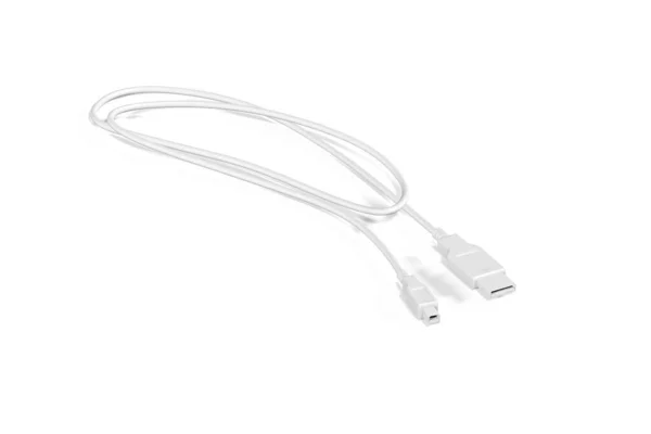 Eine Usb Kabel Attrappe Isoliert Auf Weißem Hintergrund Render — Stockfoto