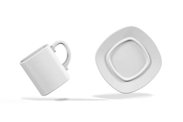 Mockup Tazza Caffè Isolato Sfondo Bianco Rendering — Foto Stock