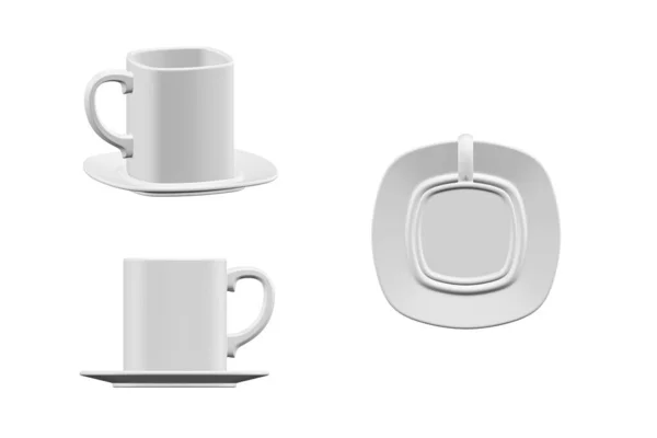 Mockup Tazza Caffè Isolato Sfondo Bianco Rendering — Foto Stock