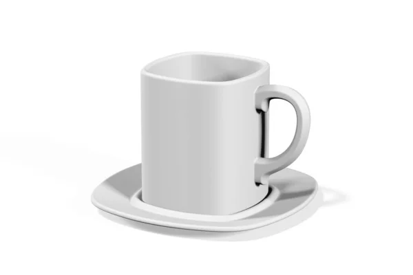 Mockup Tazza Caffè Isolato Sfondo Bianco Rendering — Foto Stock