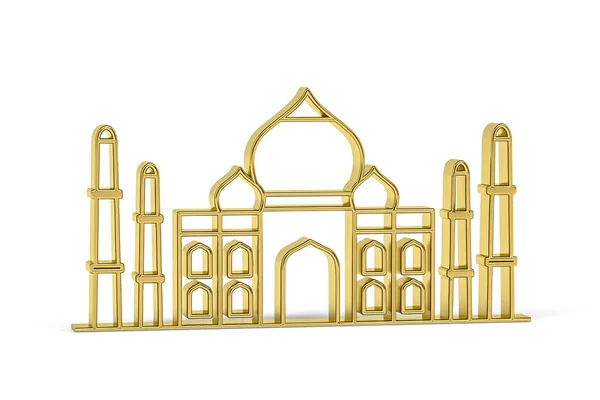 Golden Indisk Kultur Ikon Isolerad Vit Bakgrund Render — Stockfoto