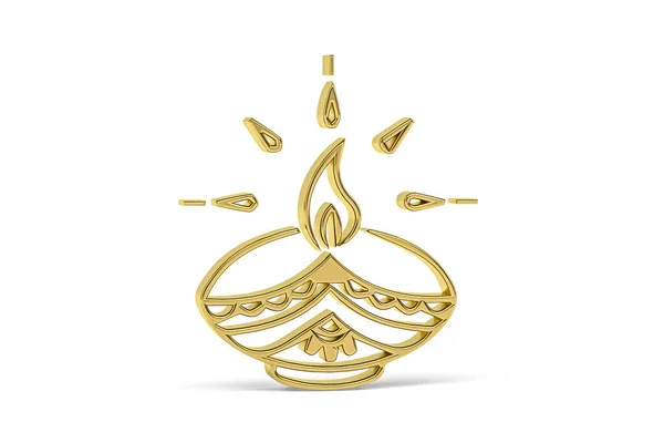 Golden Indian Culture Icon Isoled White Background Render — стокове фото