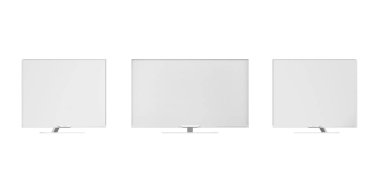 LCD TV maketi beyaz arkaplanda izole edildi - 3d oluşturma