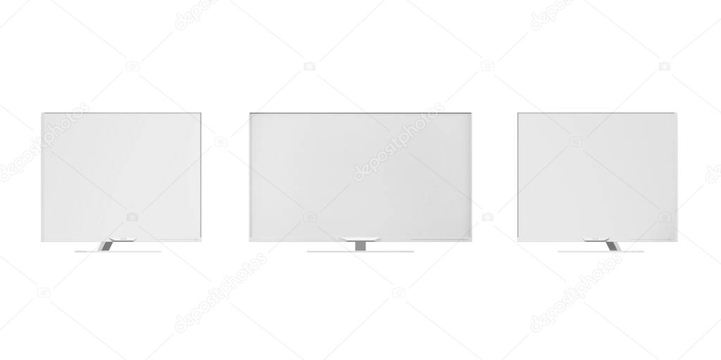 LCD TV mockup isolated on a white background - 3d render