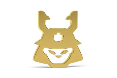 Altın 3d Japon kültürü simgesi beyaz arkaplanda izole edildi - 3d oluşturma