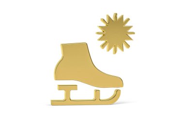 Beyaz arkaplanda izole edilmiş Altın 3d Rus kültürü simgesi - 3D görüntüleme