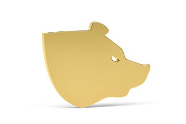 Beyaz arkaplanda izole edilmiş Altın 3d Rus kültürü simgesi - 3D görüntüleme